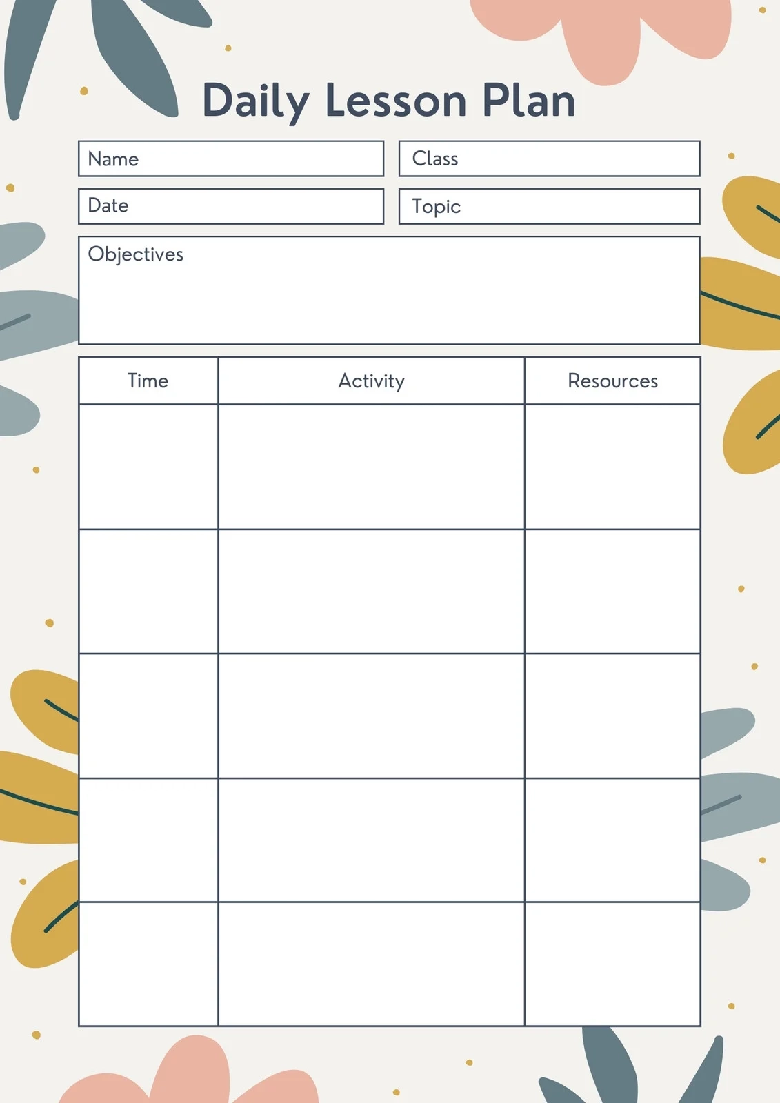 Free To Print Preschool Weekly Lesson Plan Templates Canva