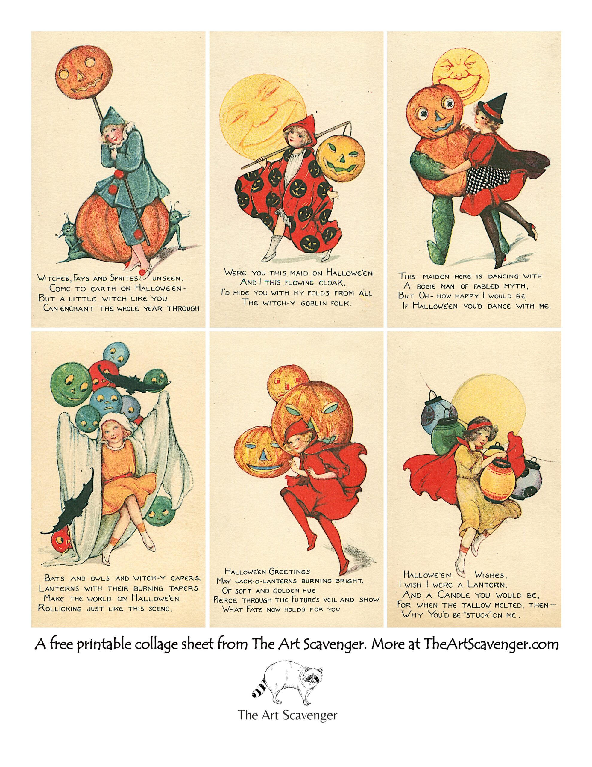 Free Printable Halloween Collage Sheets