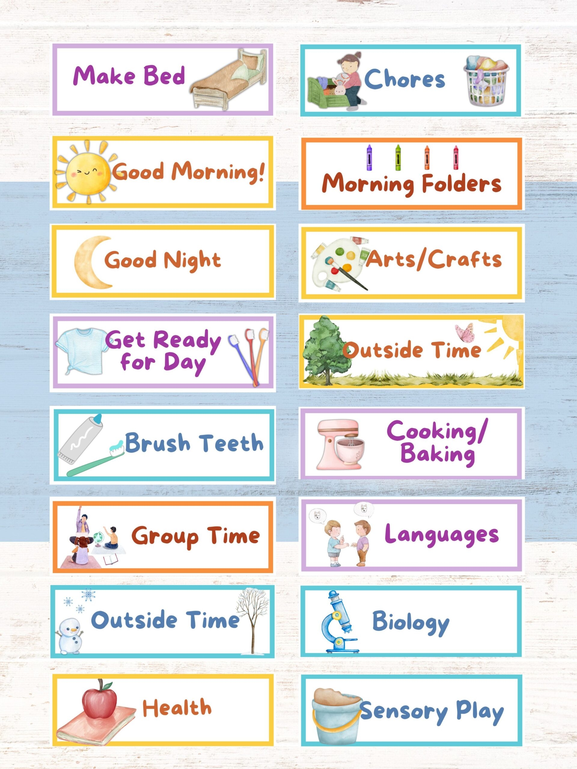 Free Visual Schedule For Kids Healing Home Free Visual Schedule For Kids Healing Home