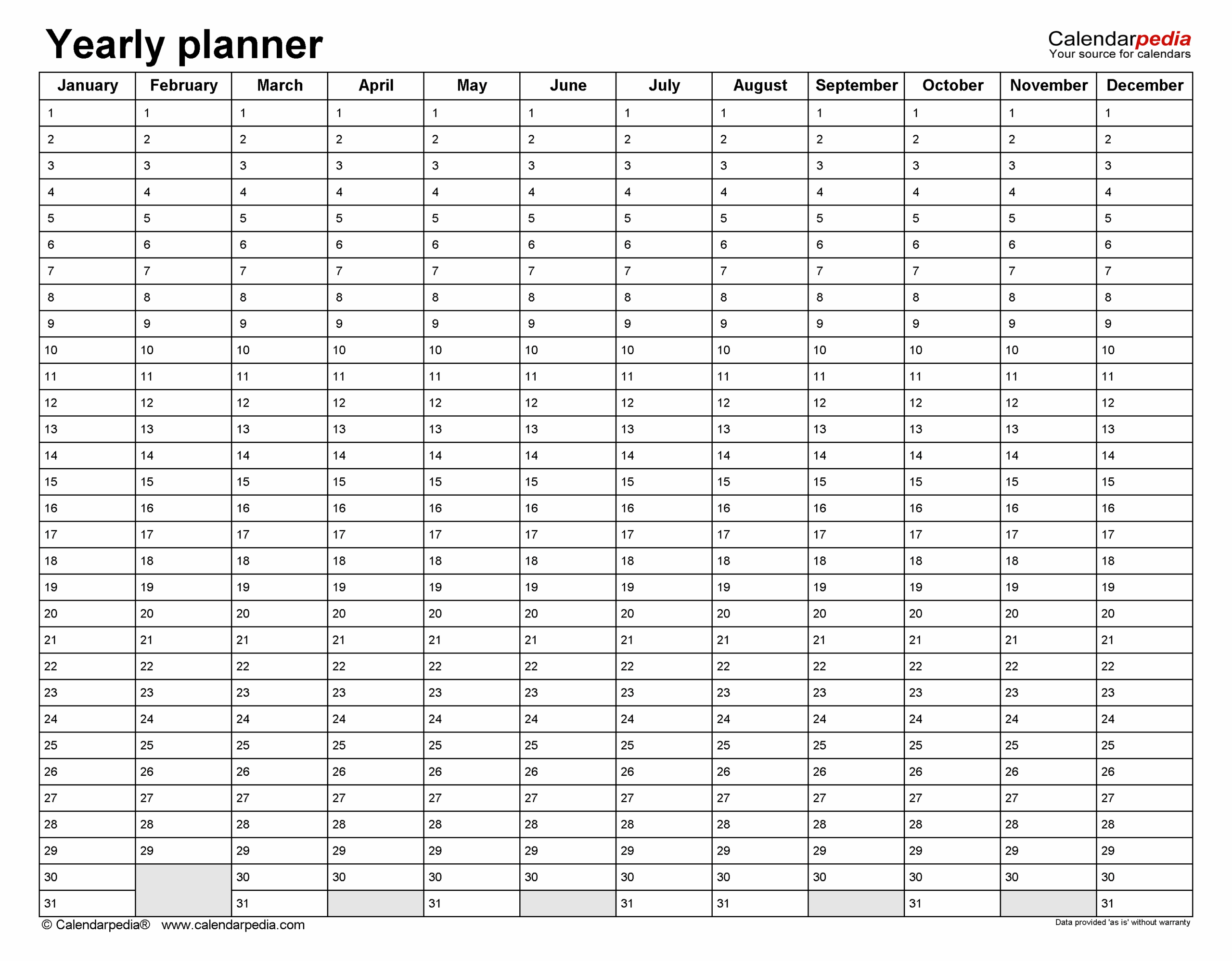 A4 Academic Year Planner Printable
