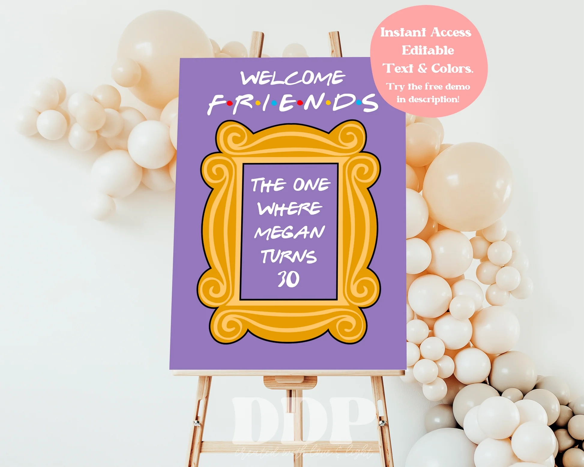 Friends Printable Sign Birthday