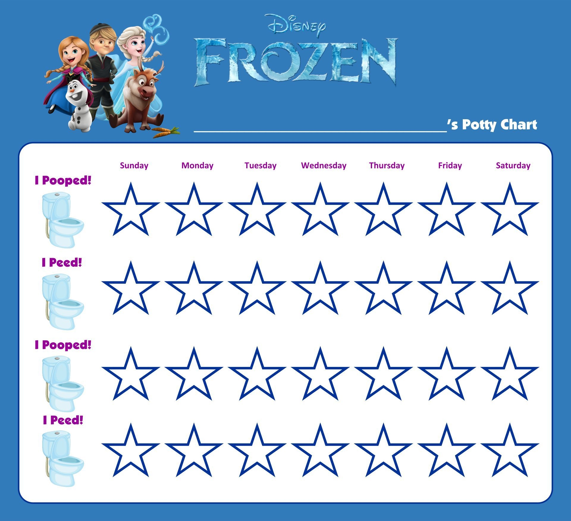 Frozen Reward Chart Free Printable