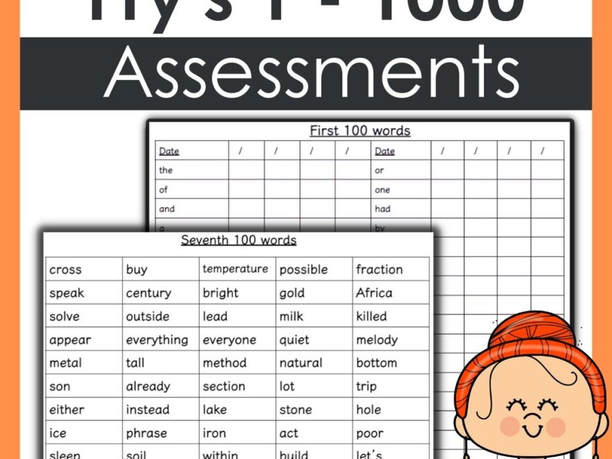 Fry s Complete Sight Words Assessment Words 1 1000 Editable Made By Teachers