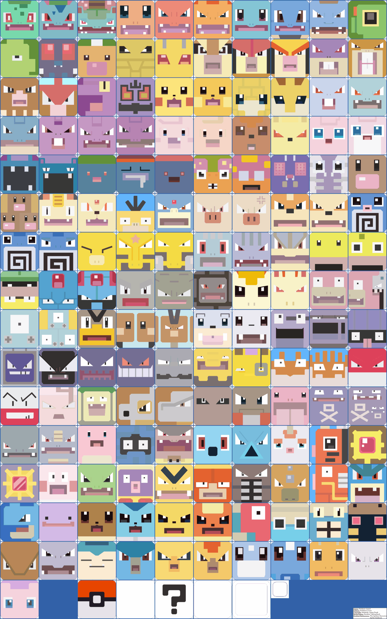 Full Sheet View Pok mon Quest Pok mon Icons