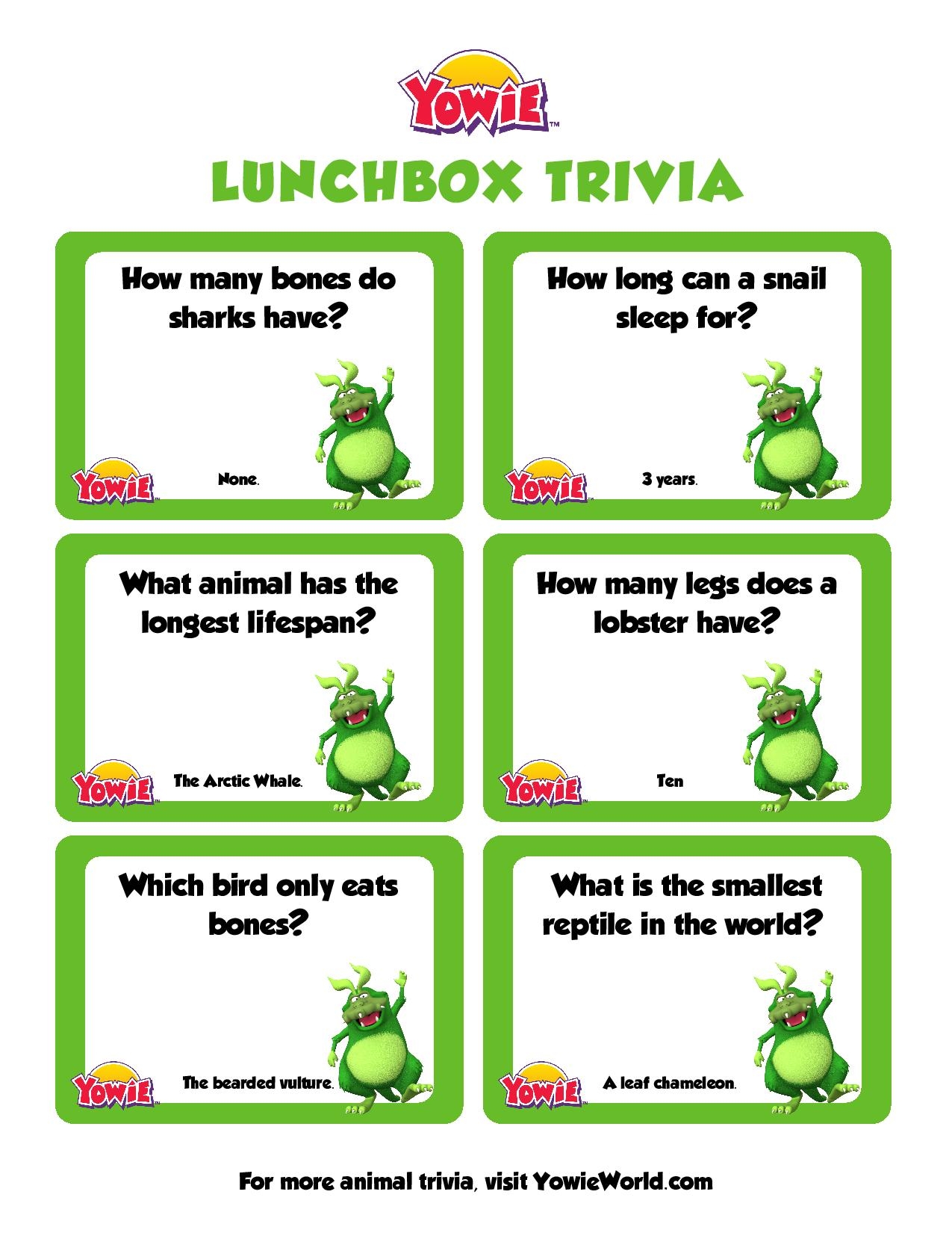 Animal Trivia Questions And Answers Printable