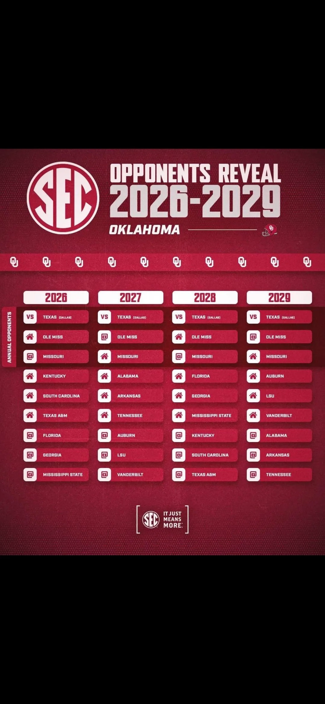 Future Schedule R oklahomafootball