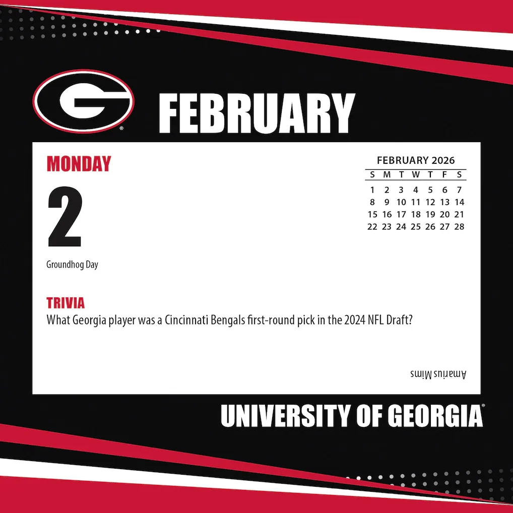 Georgia Bulldogs 2026 Box Calendar Georgia Bulldogs 2026 Box Calendar