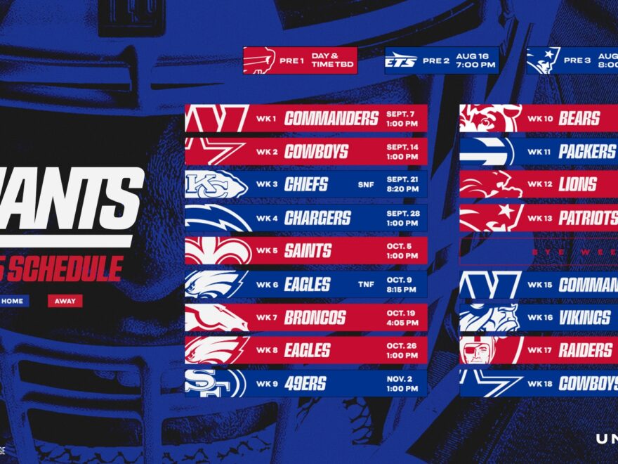 Giants 2025 Schedule New York Giants Giants