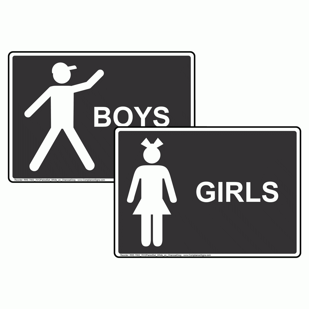 Boy Girl Bathroom Sign Printable