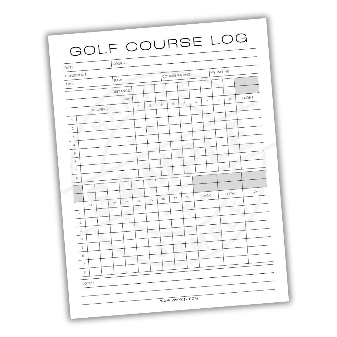 Golf Team Assignment Printable Sheet