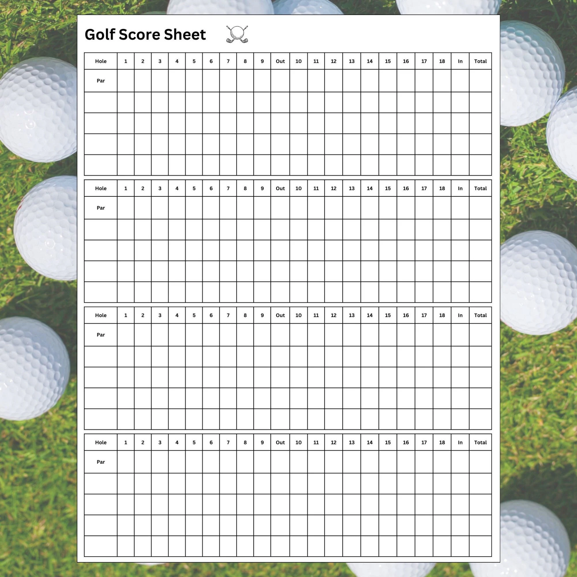 Golf Log Template Etsy