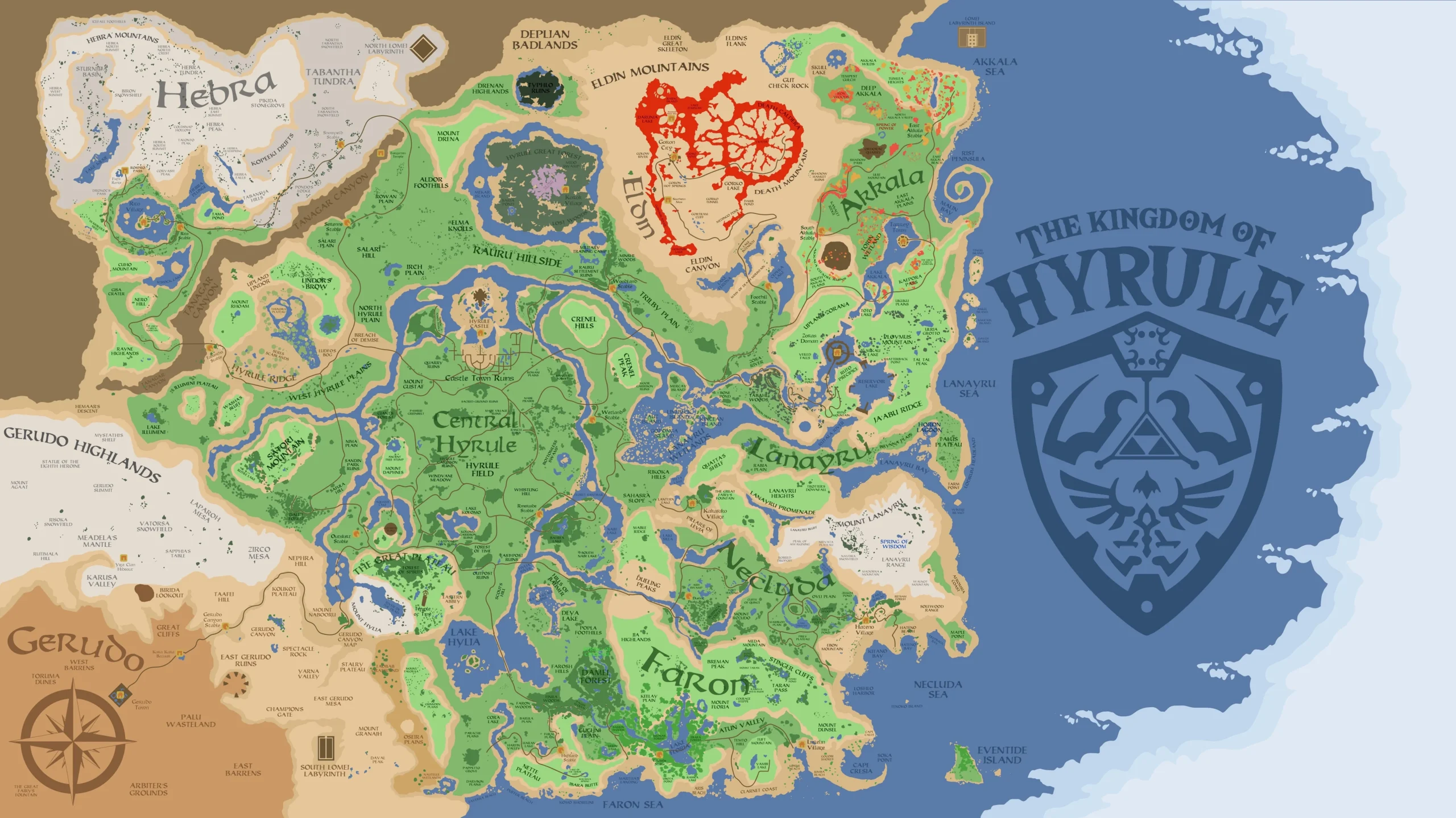 Gorgeous 5K Map Of Hyrule From BotW R Breath of the Wild
