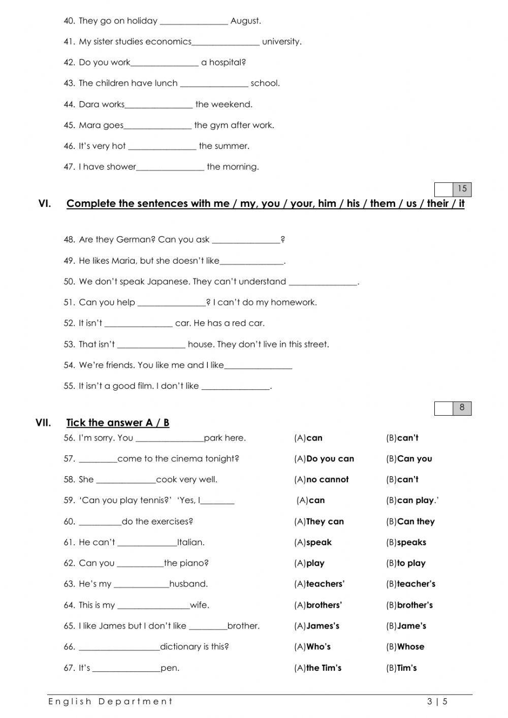 Grade 4 English Free Interactive Worksheets 188978