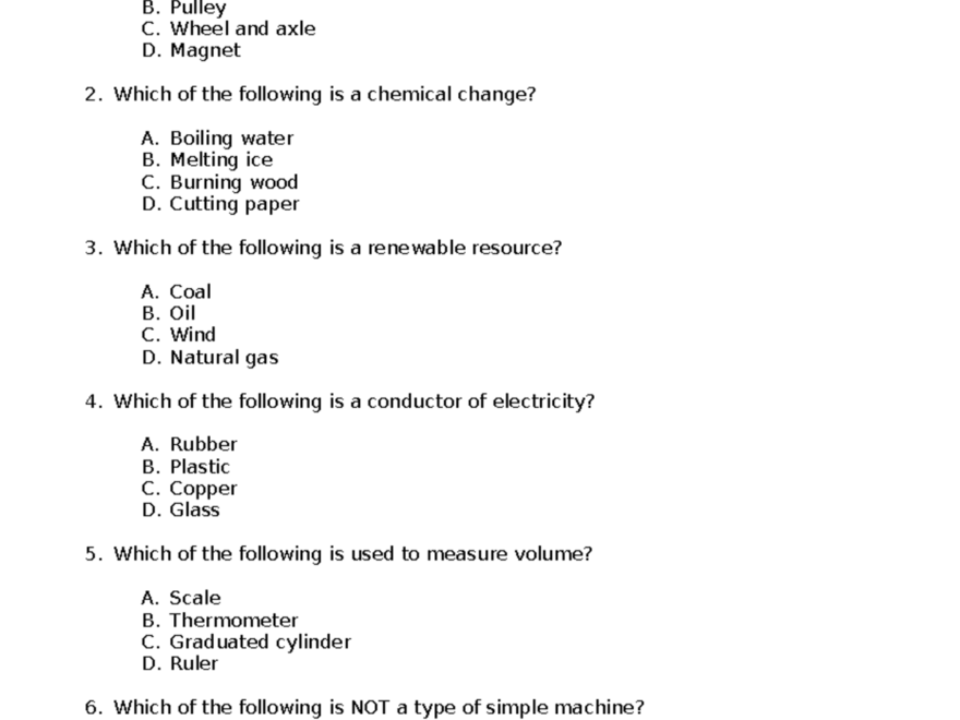 Grade 6 Science Quiz Bee Questions Easy To Clincher Rounds Studocu