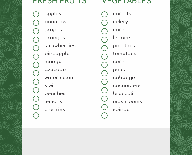 Green Vegetables Produce Shopping List Template Venngage