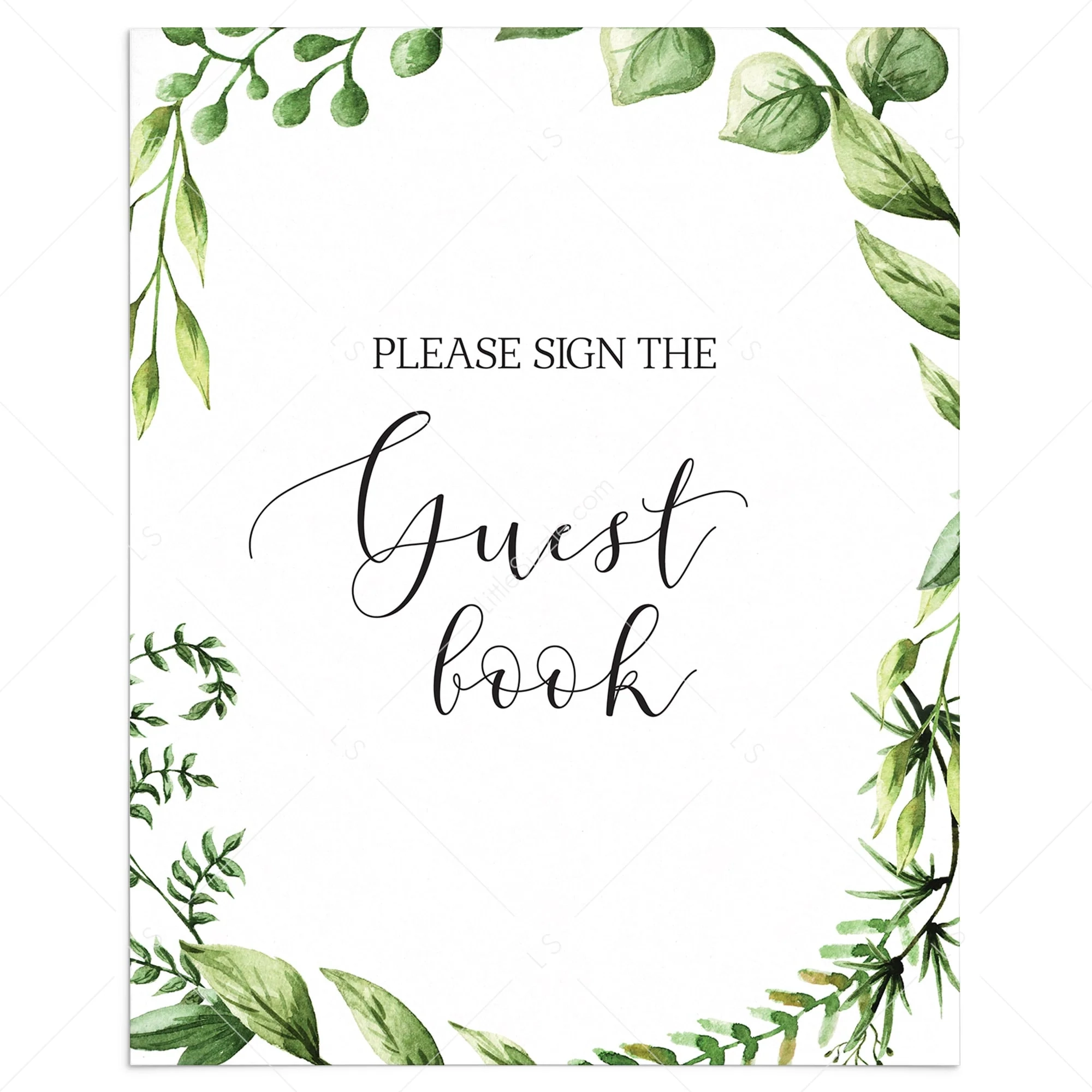 Greenery Please Sign The Guest Book Sign Printable Instant Download LittleSizzle Greenery Please Sign The Guest Book Sign Printable Instant Download LittleSizzle
