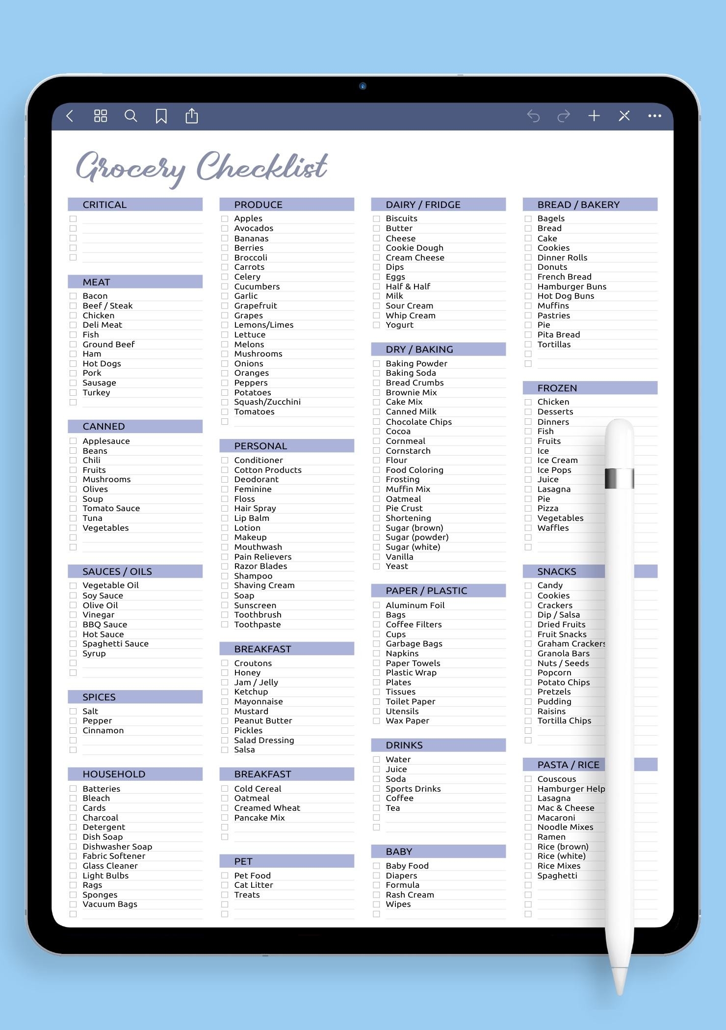 Hot Item List Business Sheets Printable