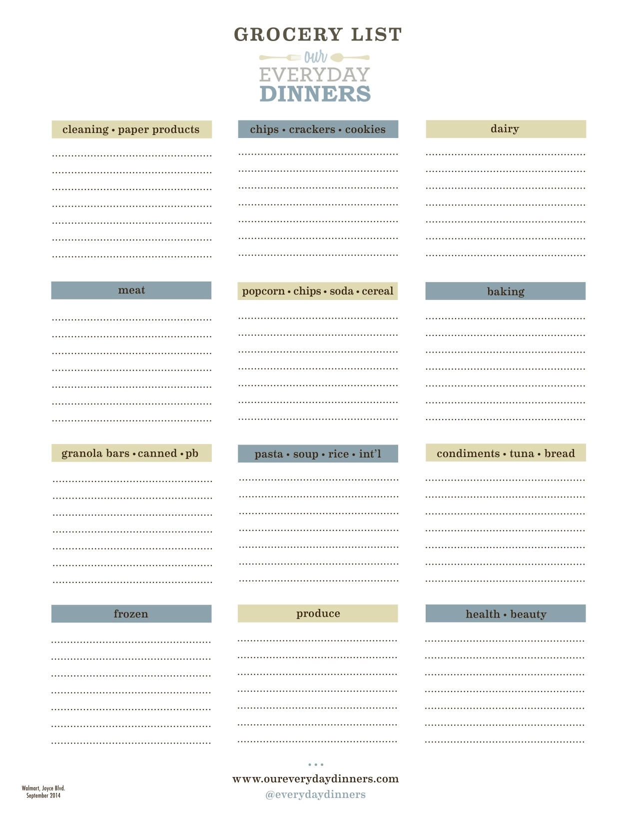 Grocery List Printable By Aisle