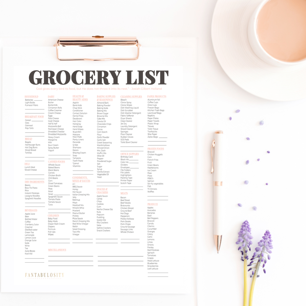 Georgia Walmart Shopping List Printable