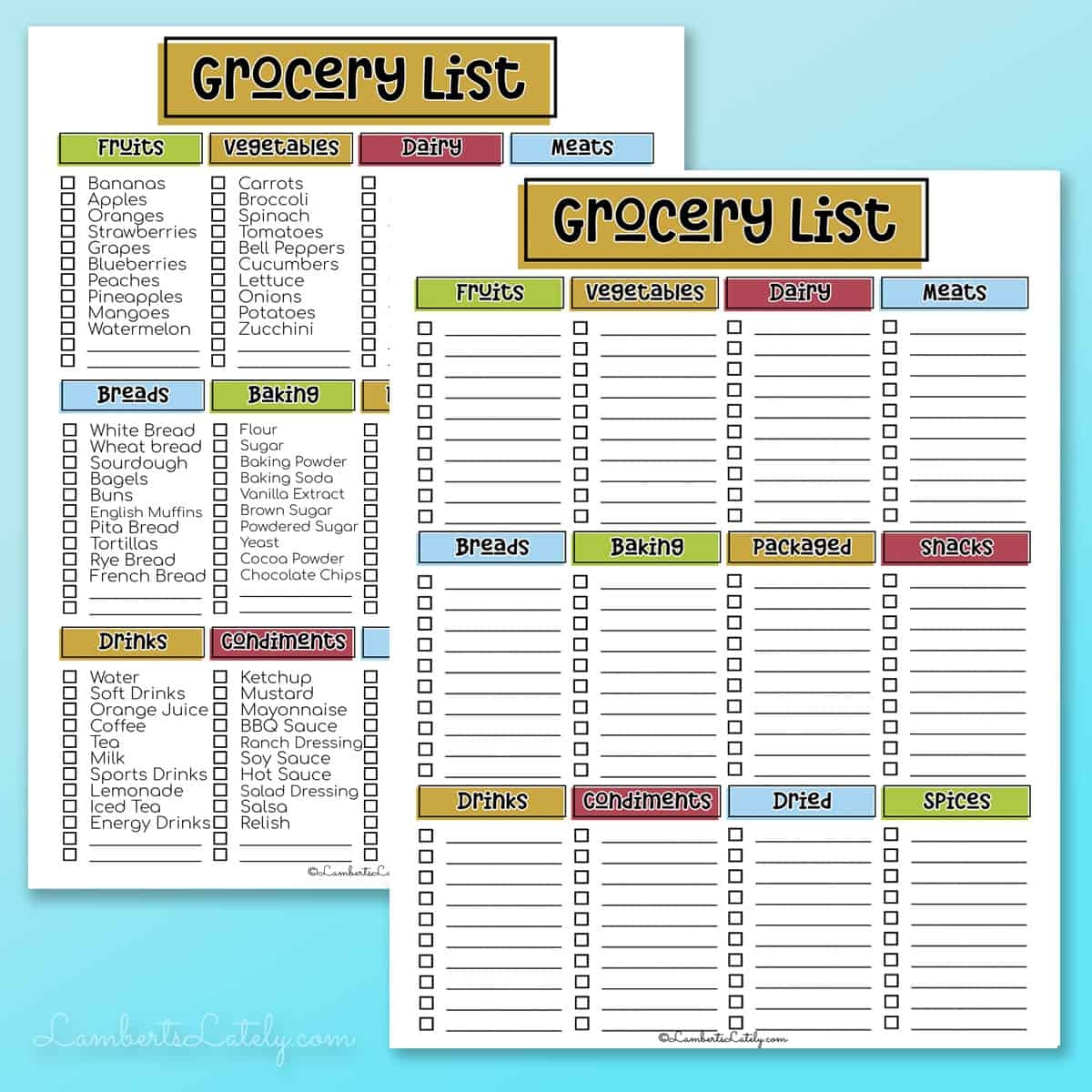 One Good Thing Printable Shopping Lists One Good Thing Printable Shopping Lists