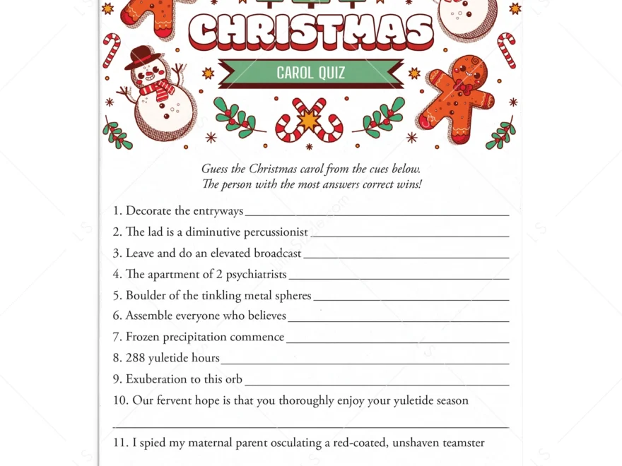 Guess That Christmas Song Game With Answers Printable LittleSizzle