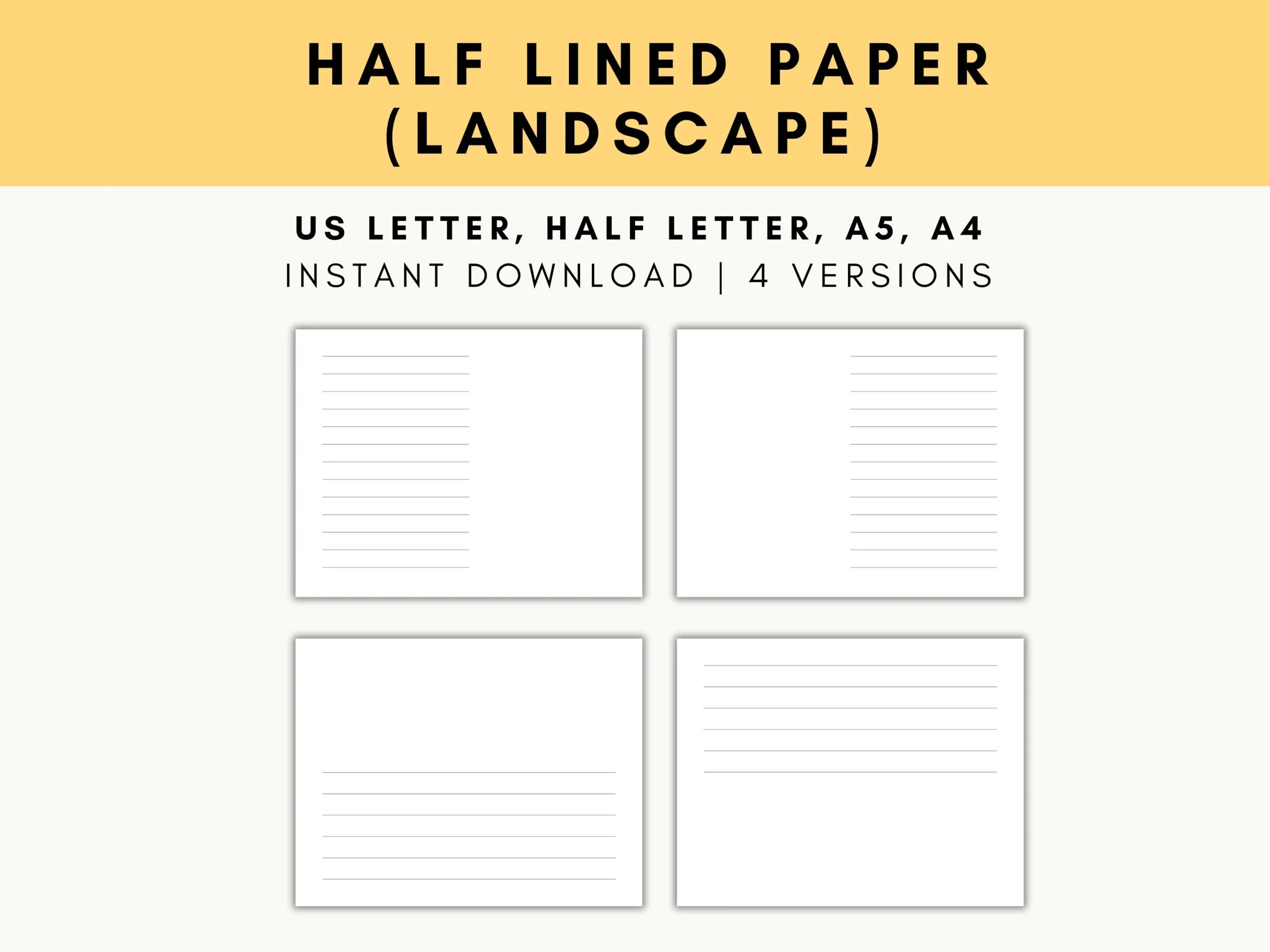 Printable Half Sheet Lined Paper Printable Half Sheet Lined Paper