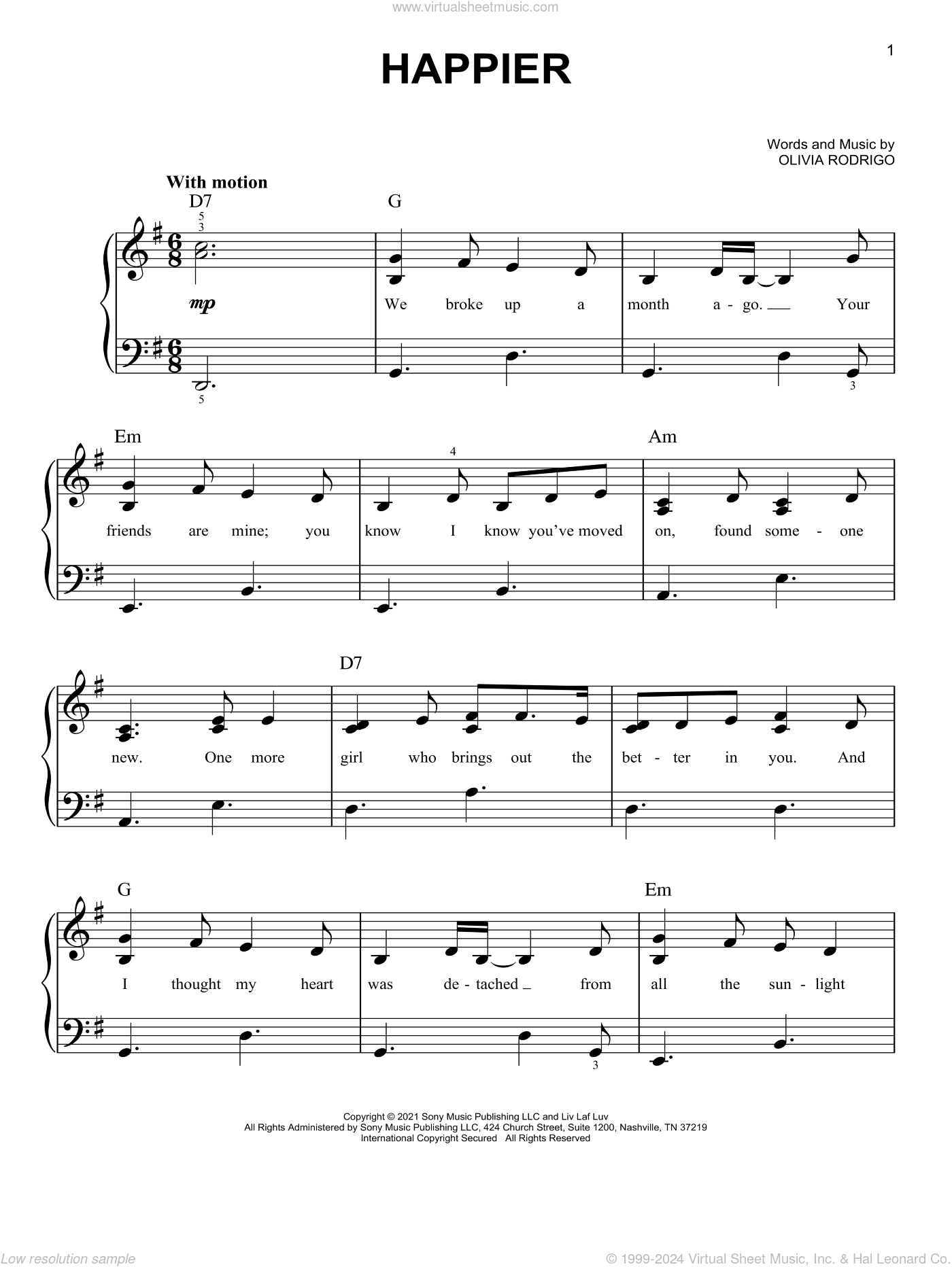 Happier Sheet Music For Piano Solo PDF interactive 
