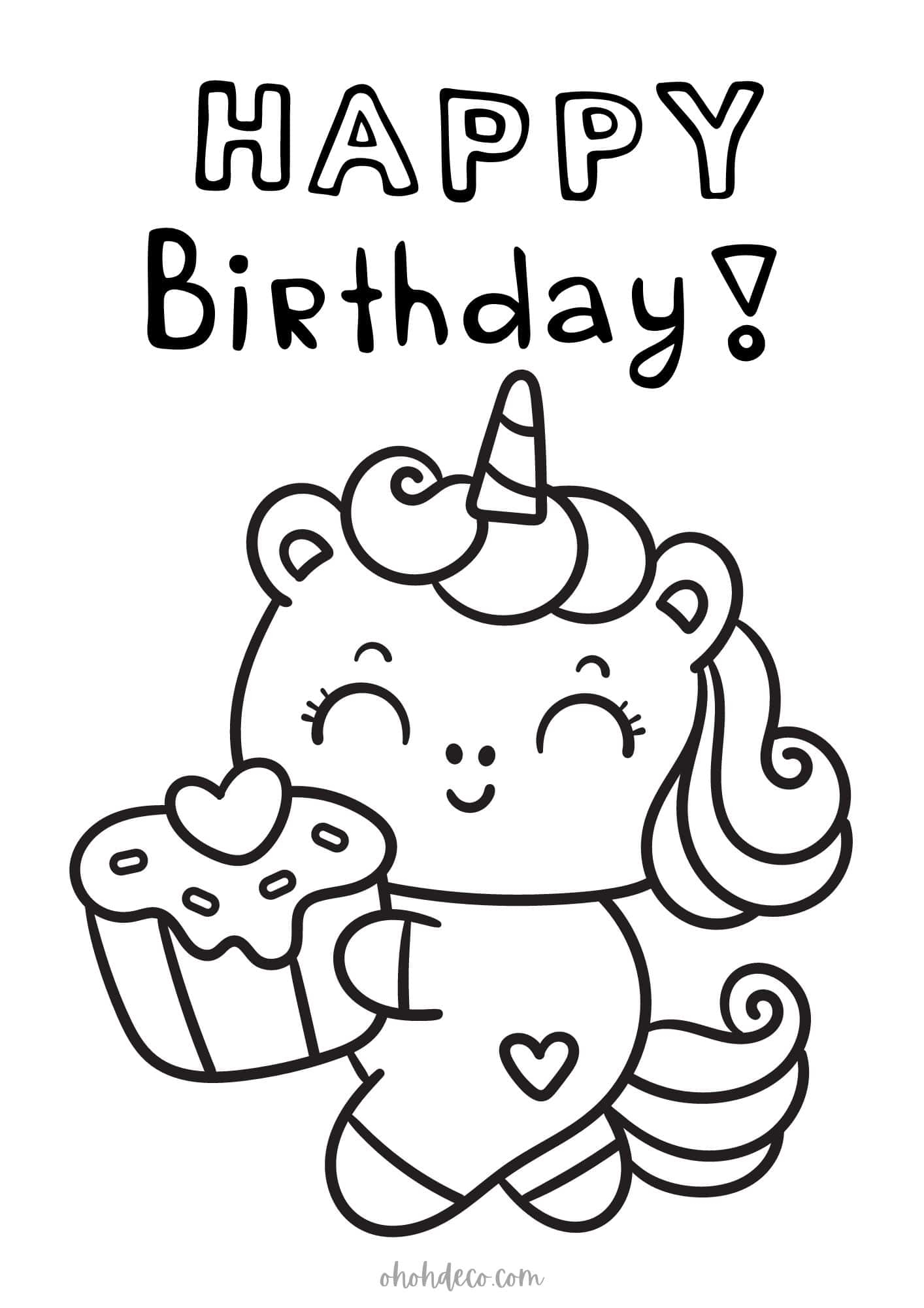 Color In Birthday Printable Signs