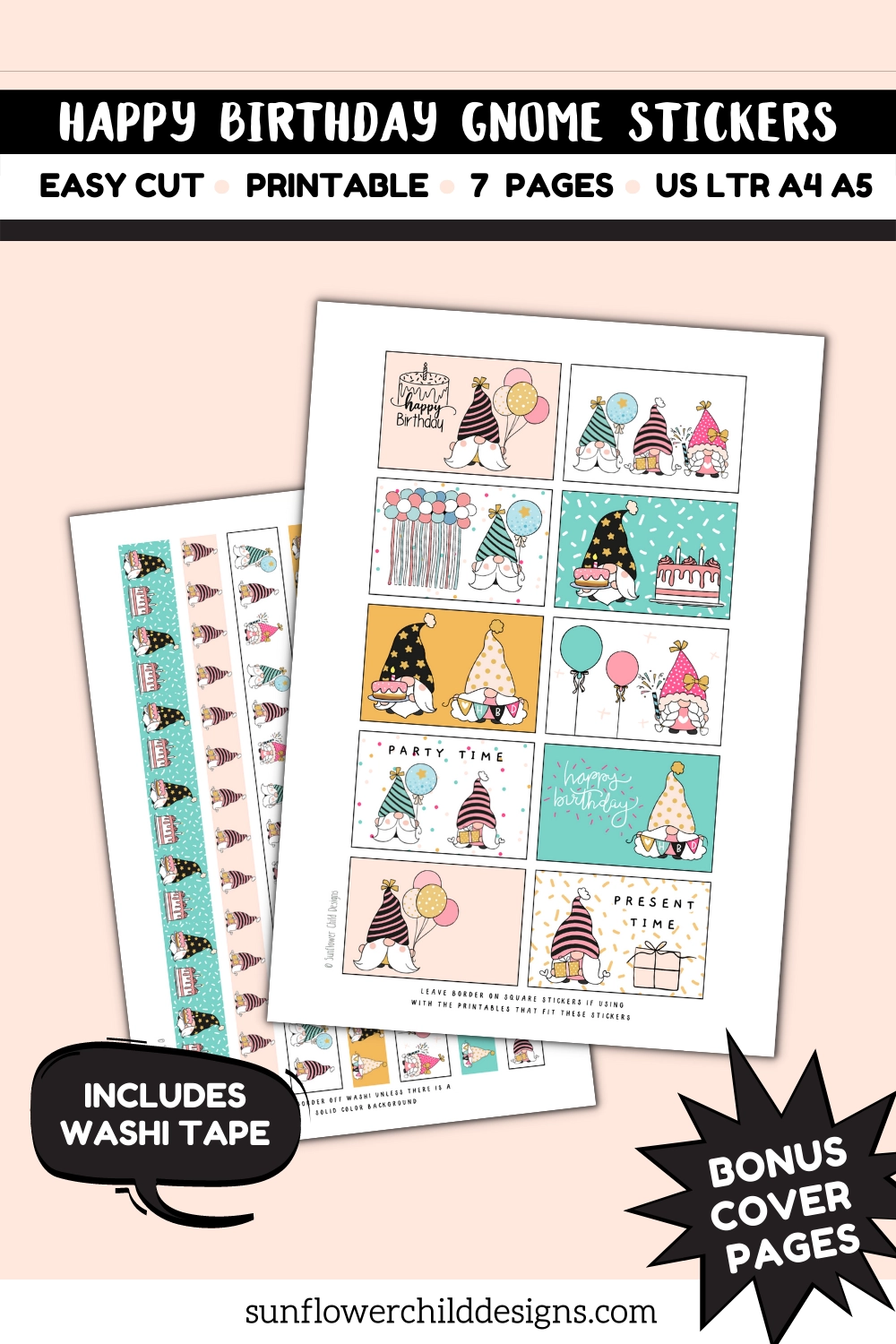 Boy Birthday Free Planner Sticker Printables