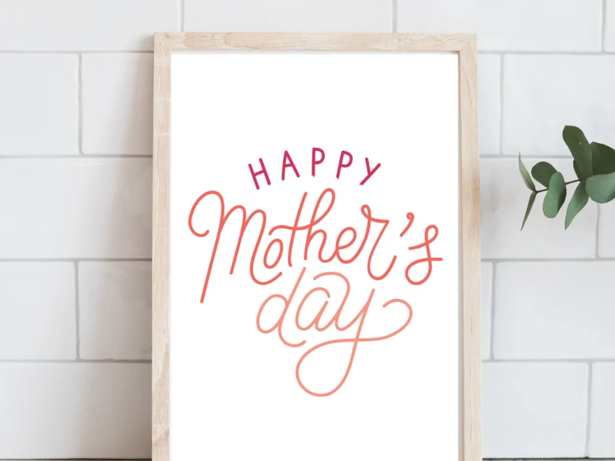 Happy Mother s Day Colorful Sign Minimalist Wall Art Printable Mother s Day Wall Decor