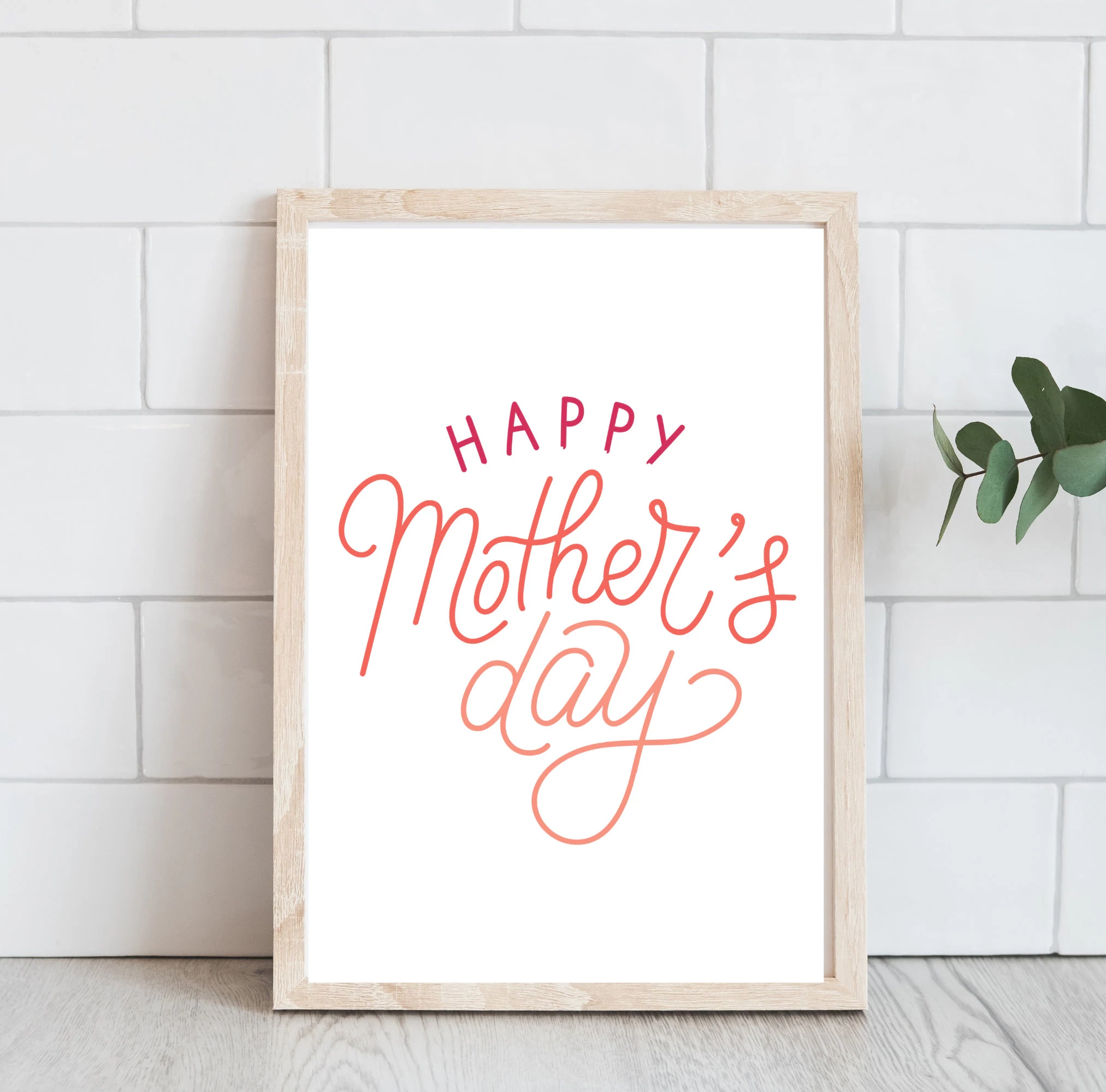 Happy Mother s Day Colorful Sign Minimalist Wall Art Printable Mother s Day Wall Decor
