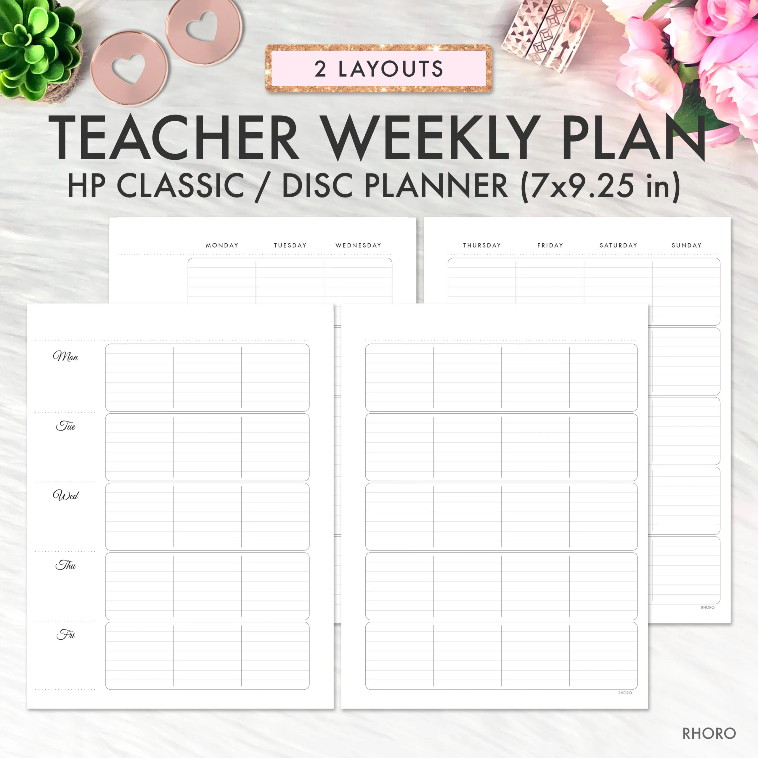 Classic Happy Planner Printable Weekly Layout