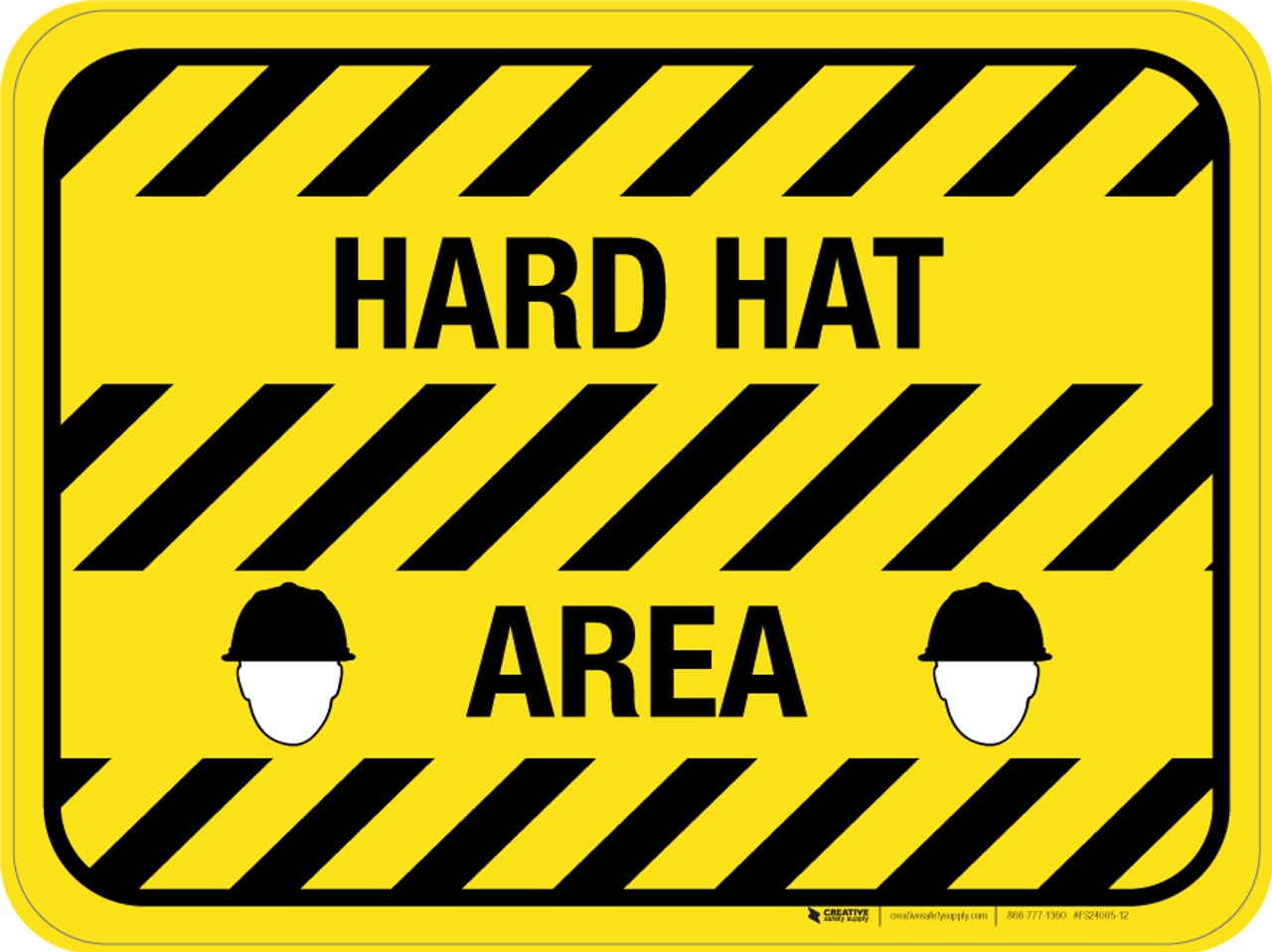 Hard Hat Area Floor Sign