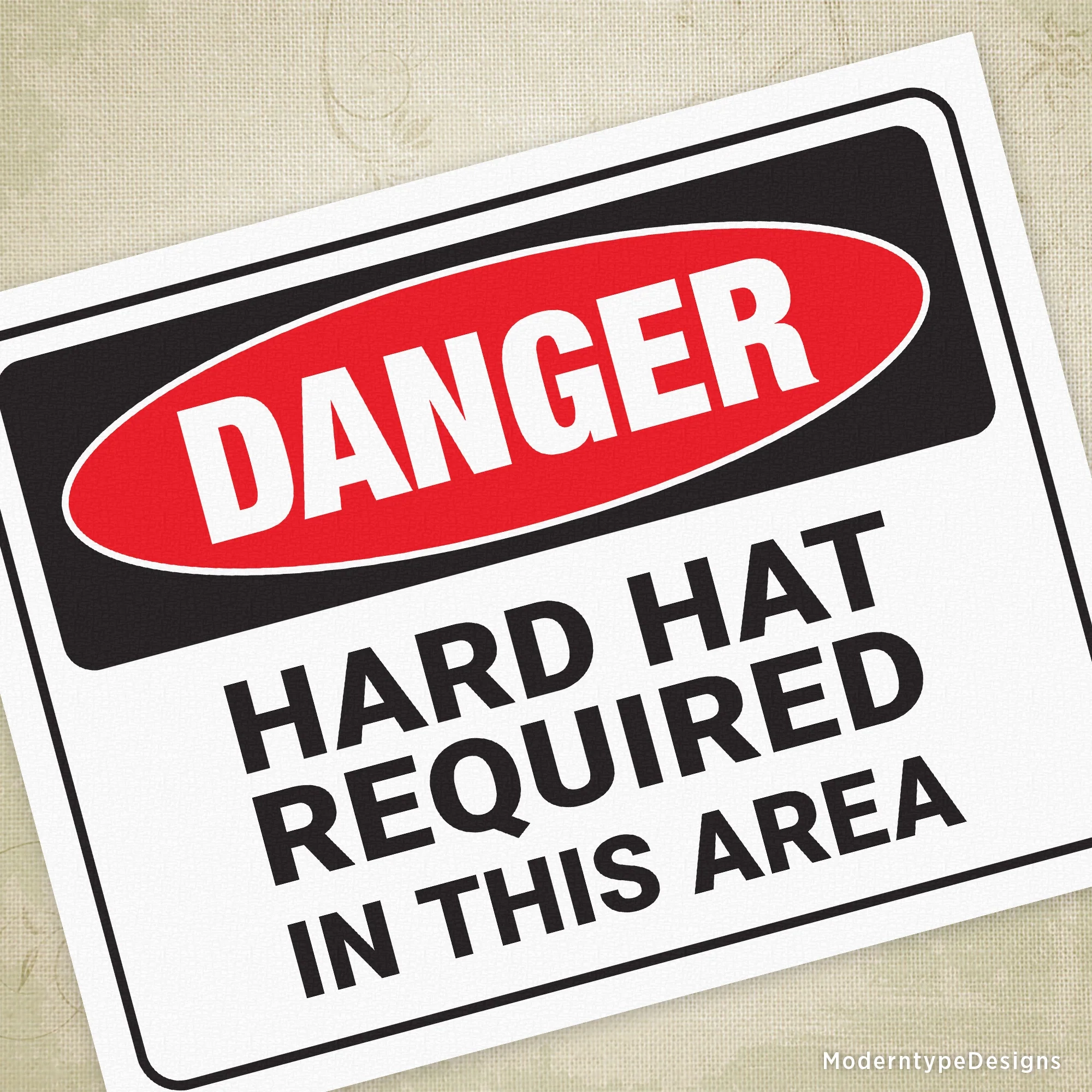 Printable Construction Area Hard Hats Signs