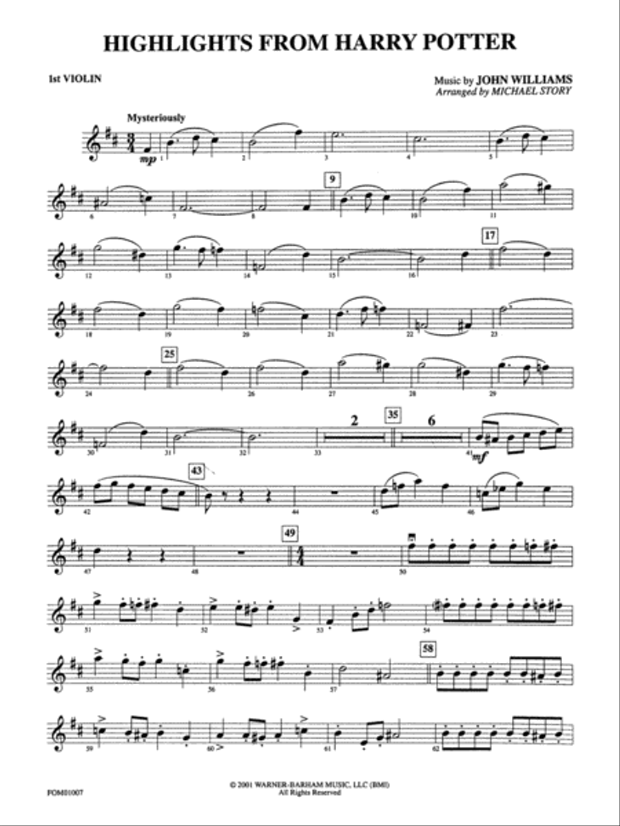 Hedwigs Theme Sheet Music Violin Printable