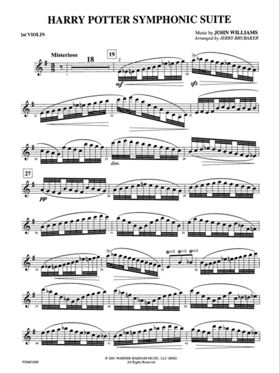 Harry Potter Symphonic Suite 1st Violin By John Williams Full Orchestra Digital Sheet Music Sheet Music Plus