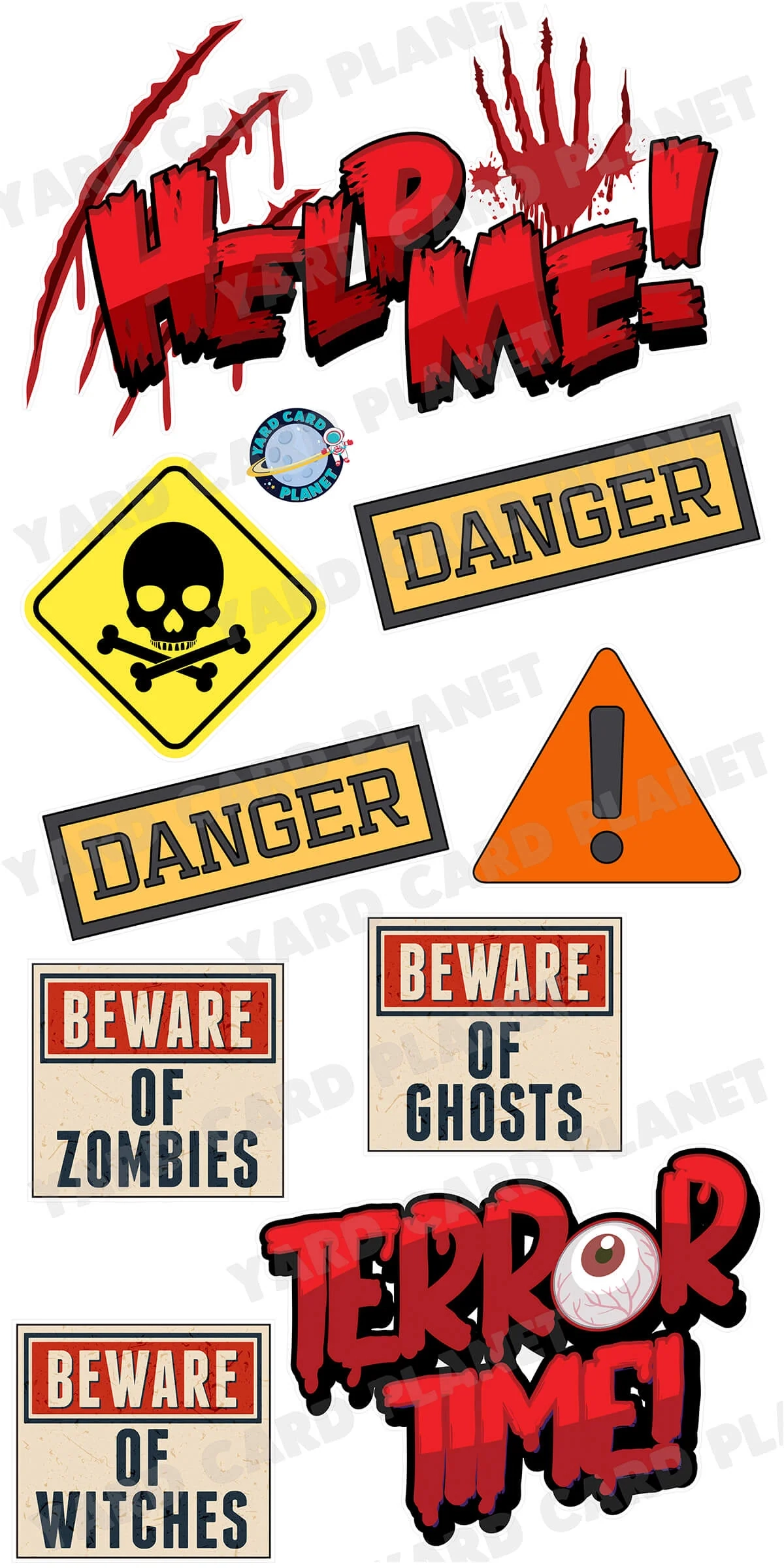 Help Me It s Terror Time Halloween EZ Quick Signs And Yard Card Flair