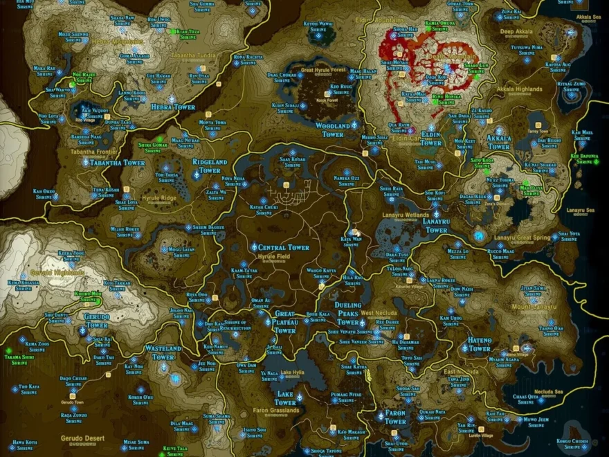 Here Is An Amazing Shrine Map For People That Need Help R Breath of the Wild