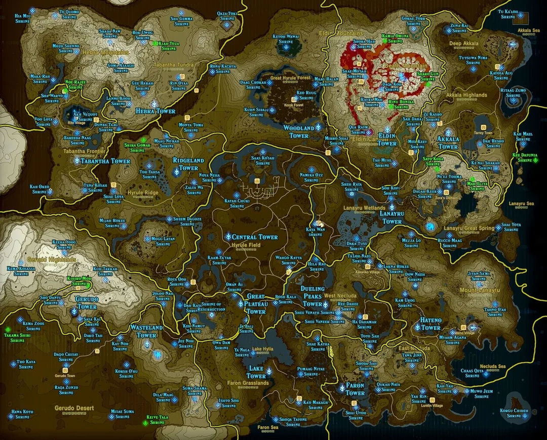 Here Is An Amazing Shrine Map For People That Need Help R Breath of the Wild