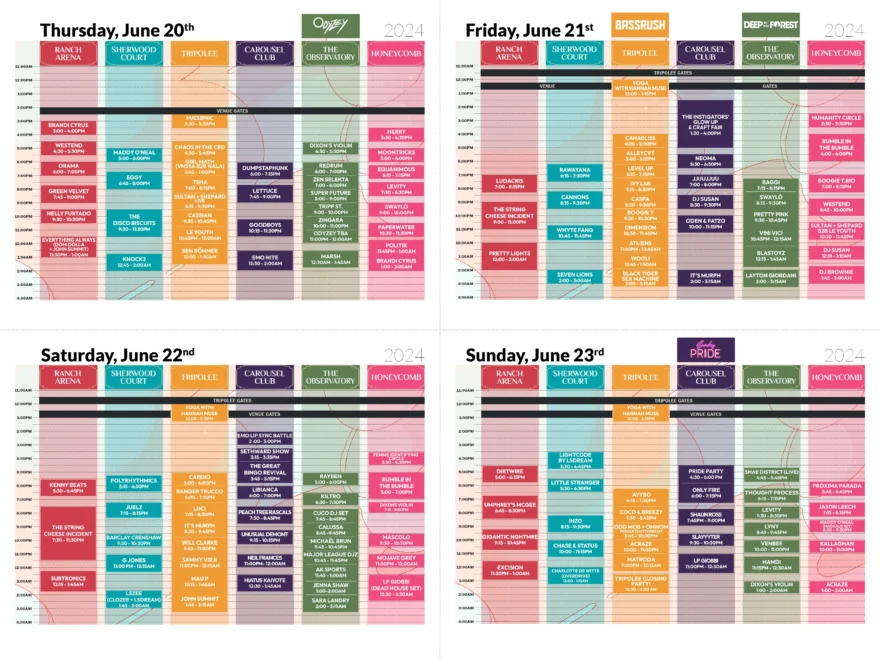 Here s A Smaller Printable Version Of The Schedule this Is What I ll Be Handing Out See Other Post R ElectricForest