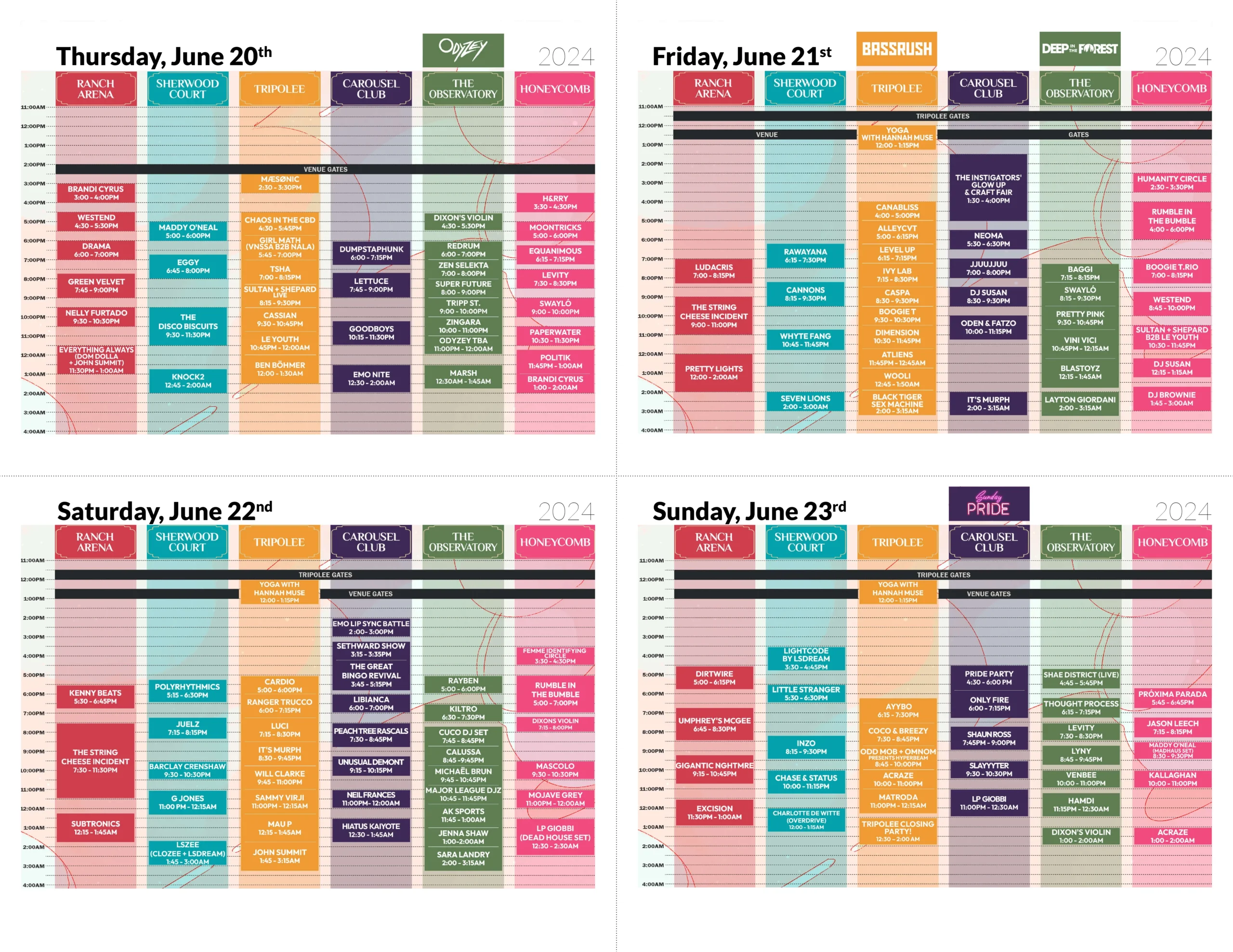 Here s A Smaller Printable Version Of The Schedule this Is What I ll Be Handing Out See Other Post R ElectricForest
