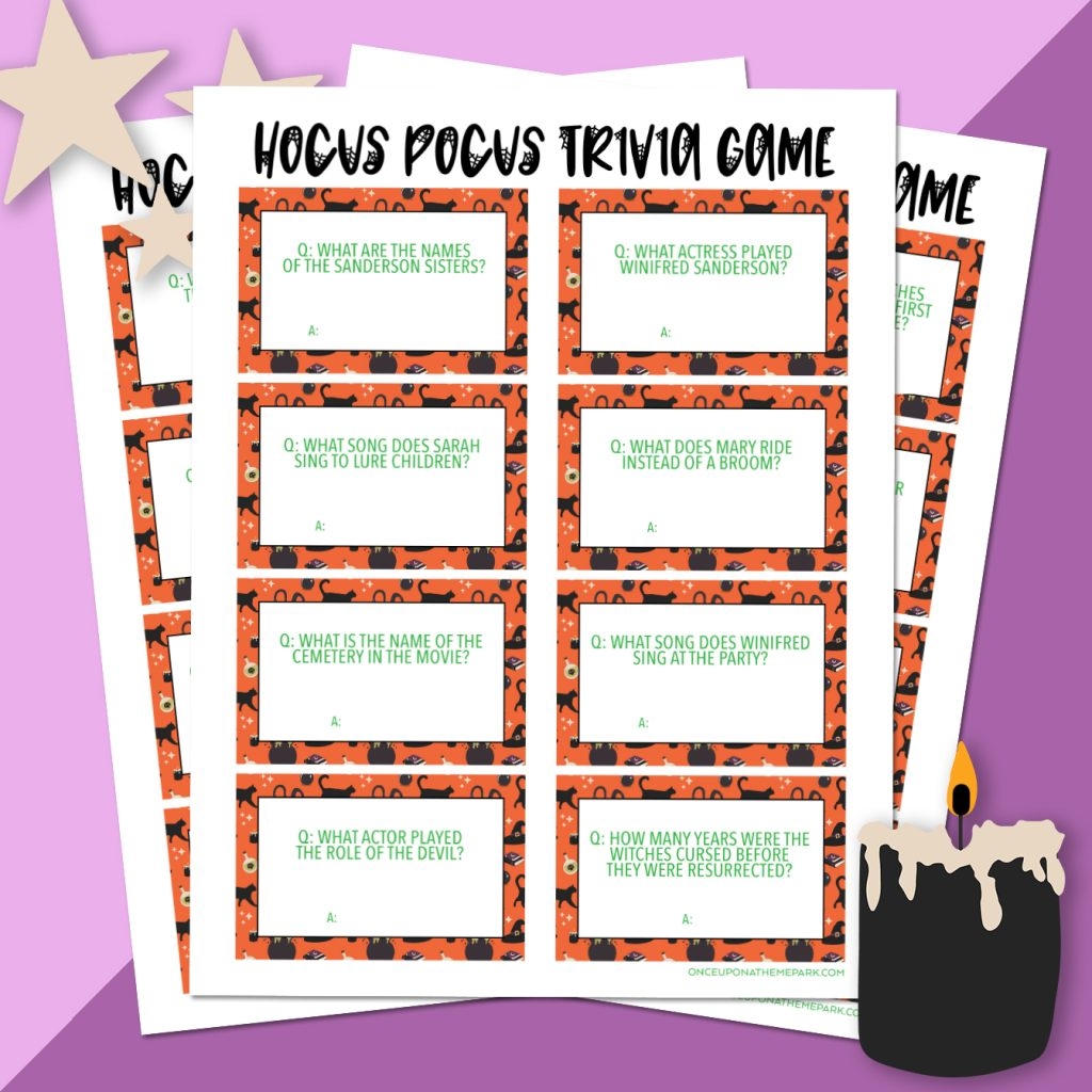 Hocus Pocus Trivia Printable Hocus Pocus Trivia Printable