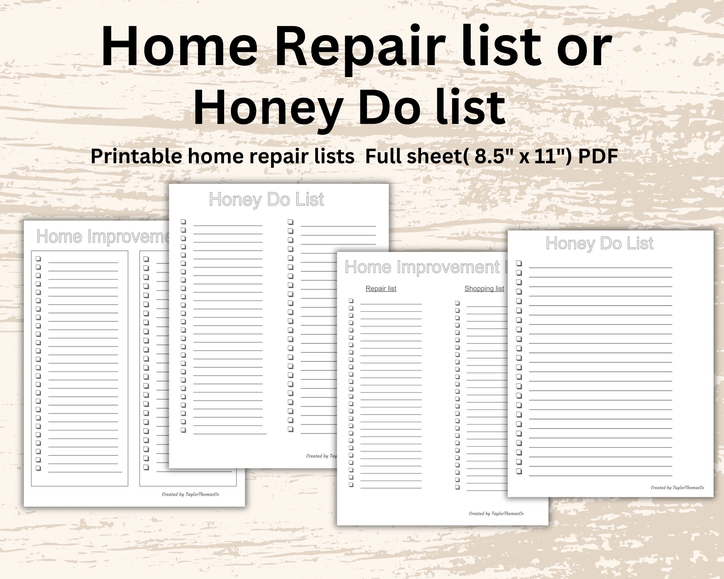 Home Improvement Checklist Home Improvement Planning House Maintenance Printables Planner Templates New Home PDF Printables Etsy