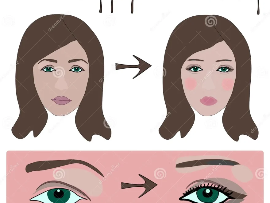 Hooded Droopy Eyes Make Up Korean Style For European Woman Face Tutorial Stock Illustration Illustration Of Form Vector 178694837
