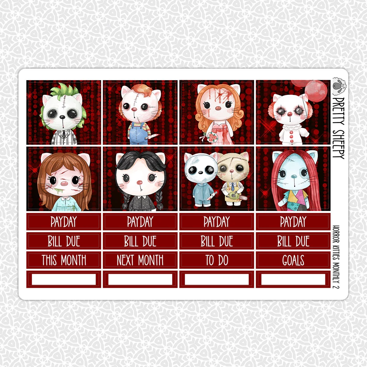 Horror Planner Stickers Printable