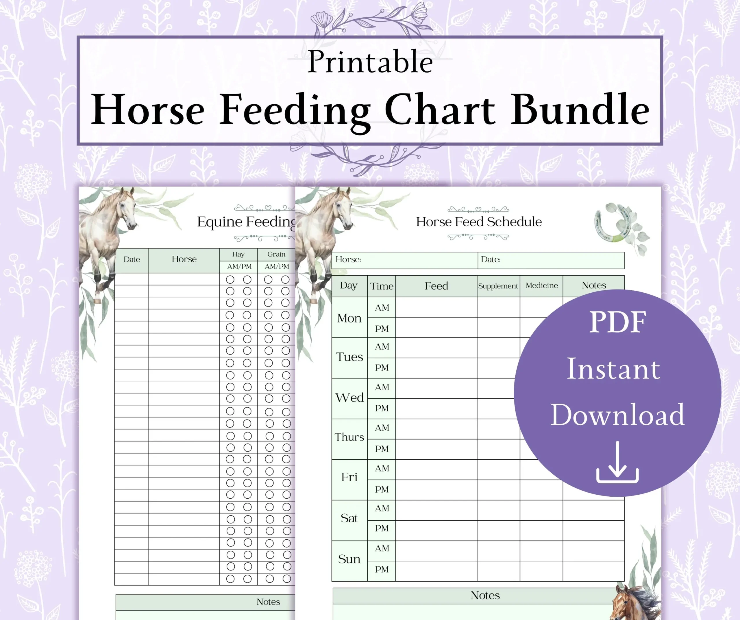 Printable Horse Feed Chart