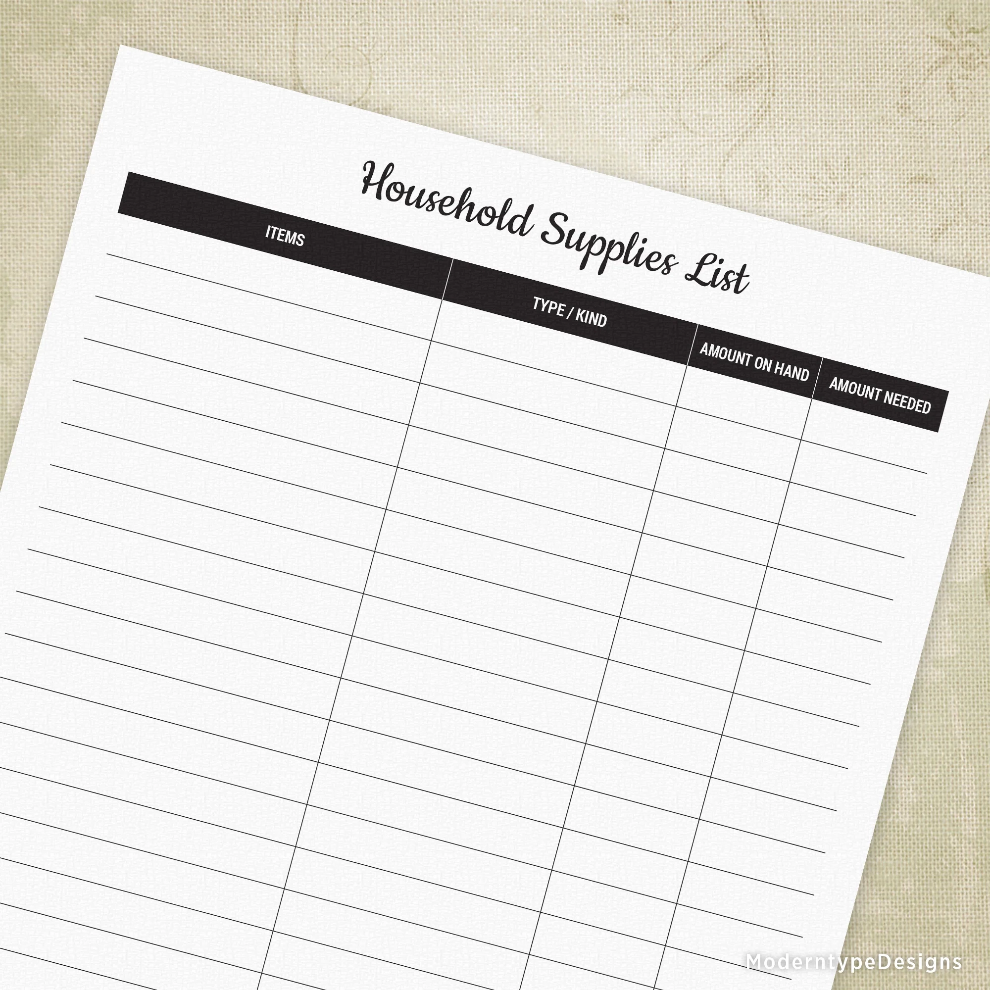 List Of Printable Products