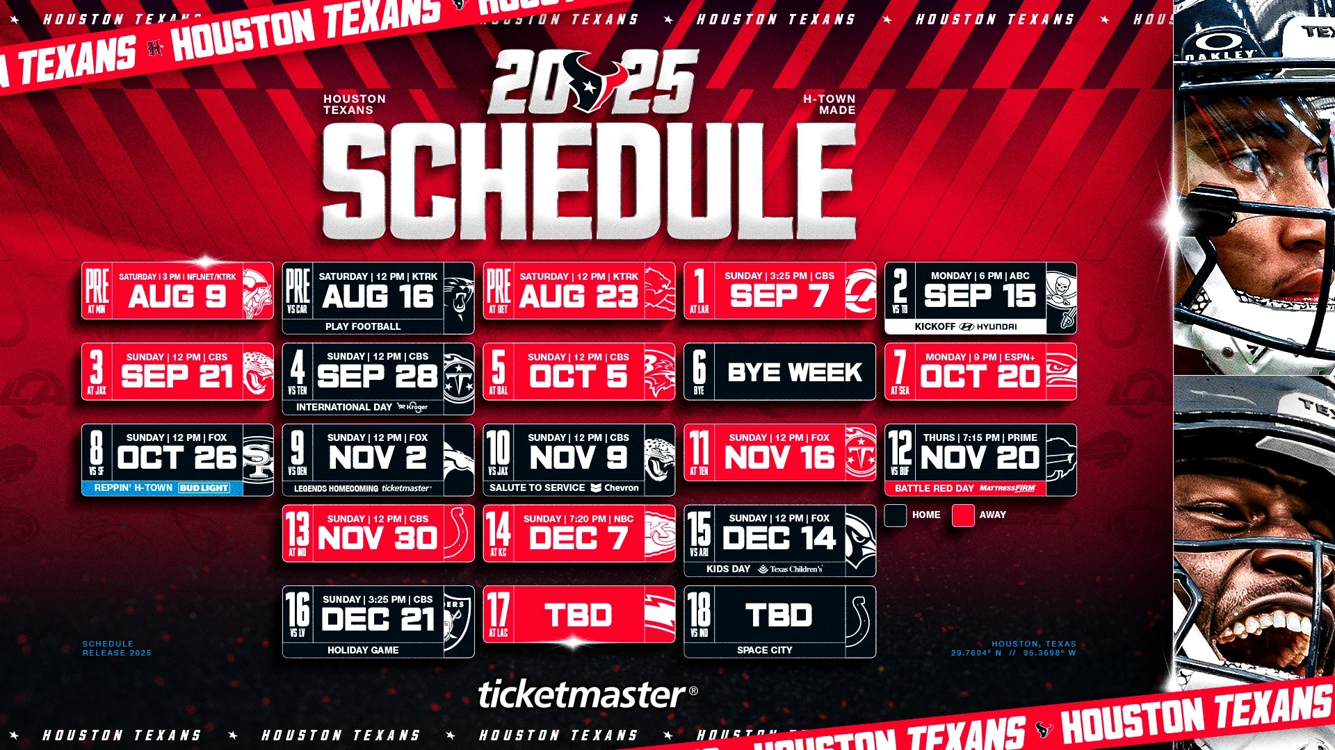Houston Texans Printable Schedule Houston Texans Printable Schedule