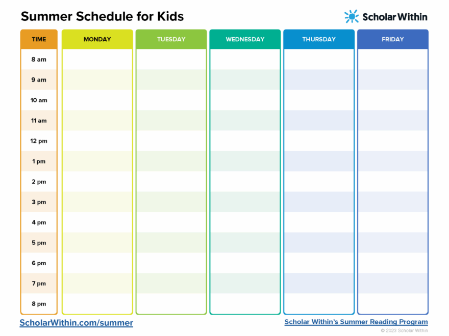 How To Create A Daily Schedule For Kids FREE Printable Scholar Within