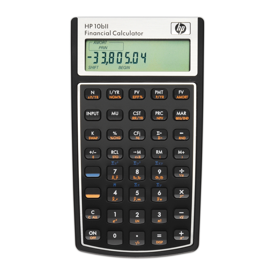 HP 10BII CALCULATOR USER MANUAL ManualsLib HP 10BII CALCULATOR USER MANUAL ManualsLib